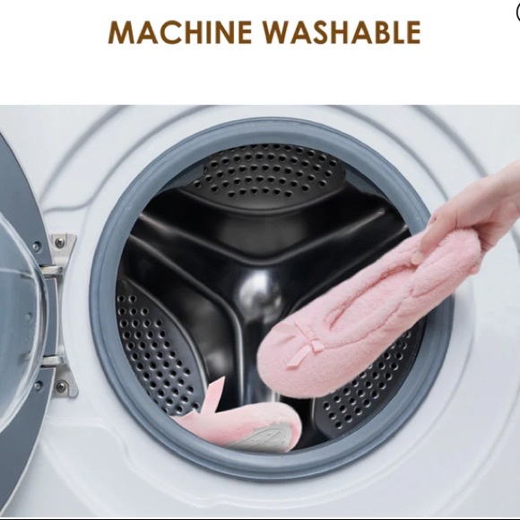 NWT Women's Peony Pink Memory Foam Ballerina Flexible Slippers machine wash - Picture 2 of 8